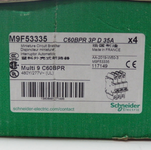 Schneider Electric 35A D Curve 10kA Miniature Circuit Breaker M9F53335