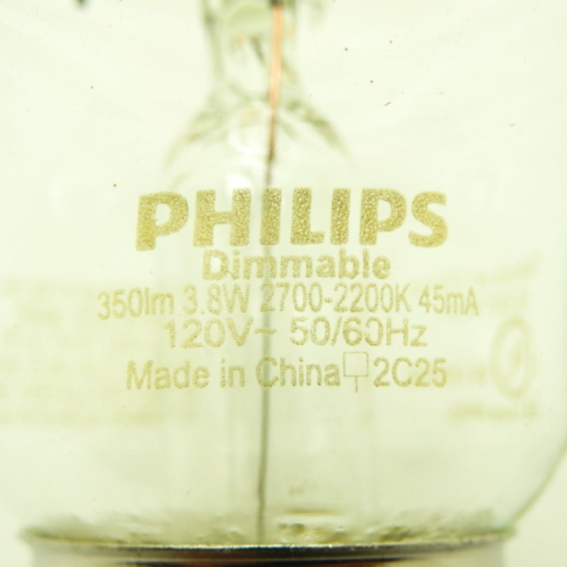 Philips Dimmable G25 LED Bulb 3.8G25/PER/927-922/CL/G/E26/WGXT20 929001969704