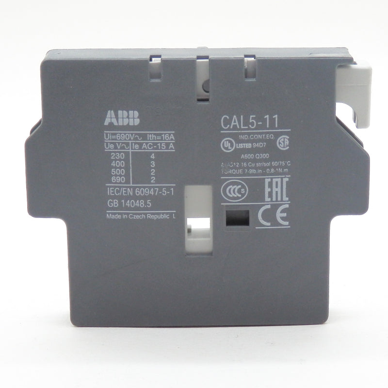 ABB Side Mount Blocks 1NC-1NO Screw Terminal Auxiliary Contact CAL5-11