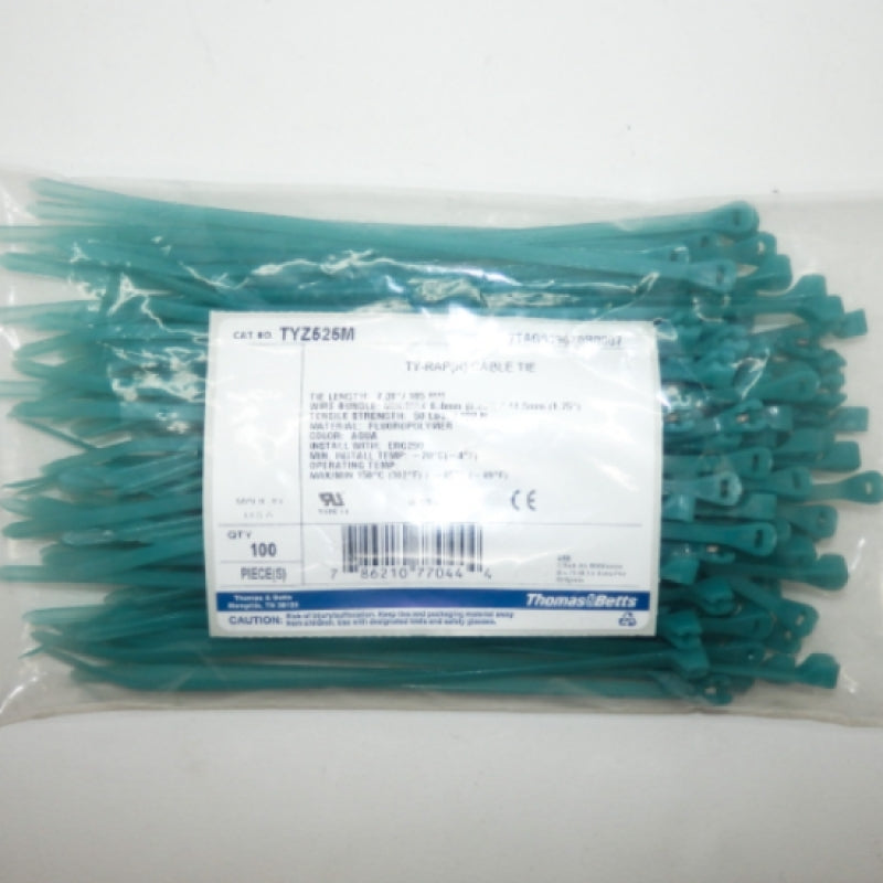 Pack of 100 Thomas and Betts 7" Ty-Rap Series Cable Ties TYZ525M