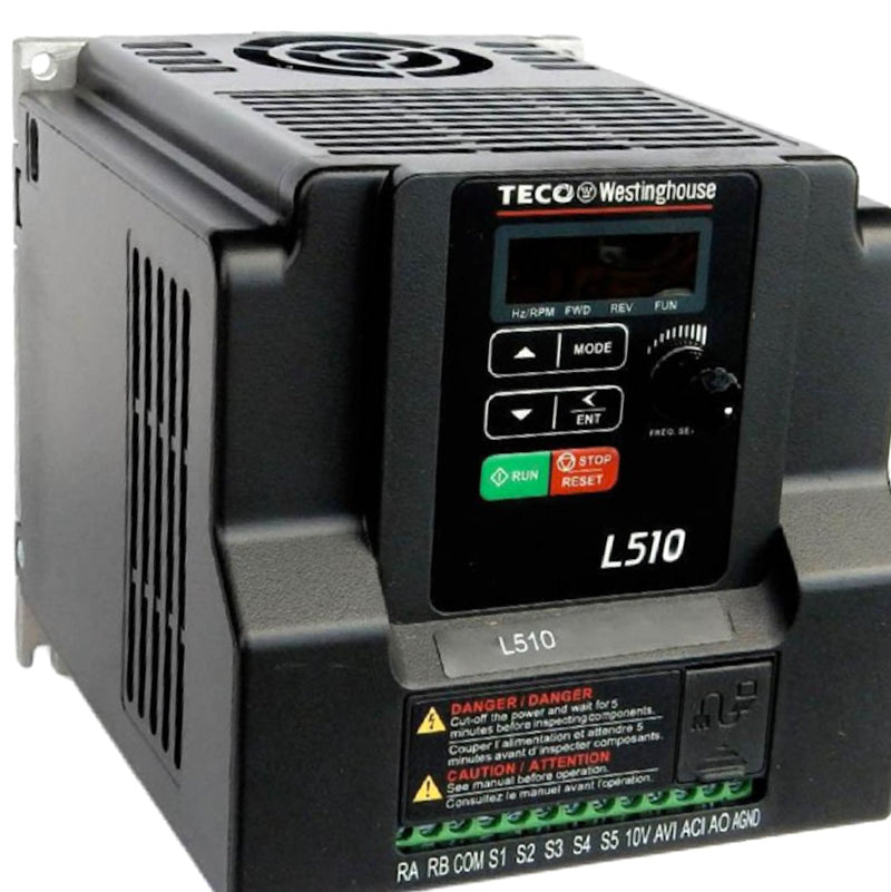 Teco Westinghouse 155V In 230V Out 5 VFD Drive L510-101-H1-U