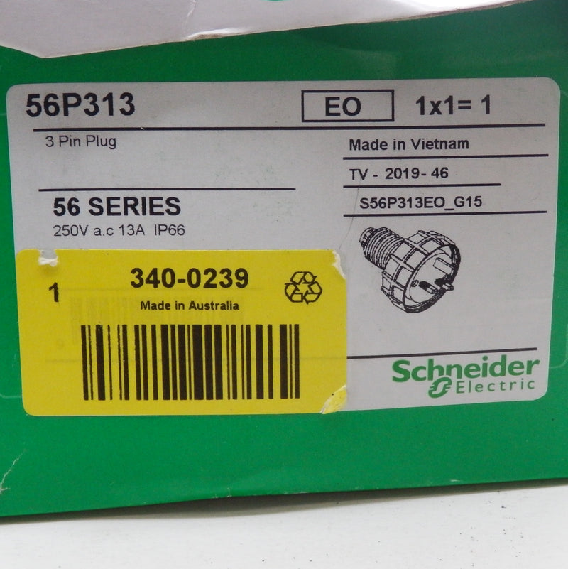 Schneider Electric Clipsal-56 Series Top IP56 3 Pin Plug 56P313