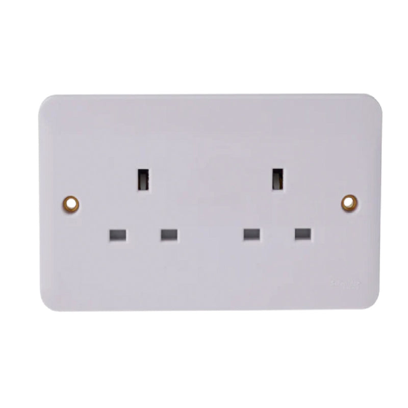 Schneider Electric Unswitched Socket 2 Gang 13A 230V White Lisse GGBL3060S