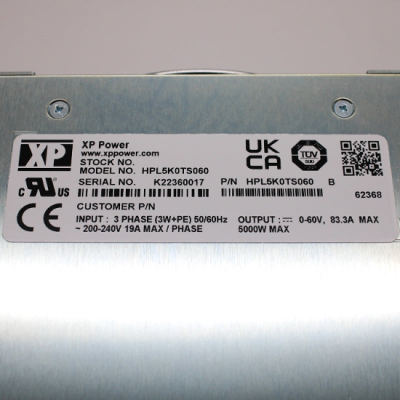 XP Power 5000W 60V 83.3A Enclosed AC-DC Medical Power Supply HPL5K0TS060