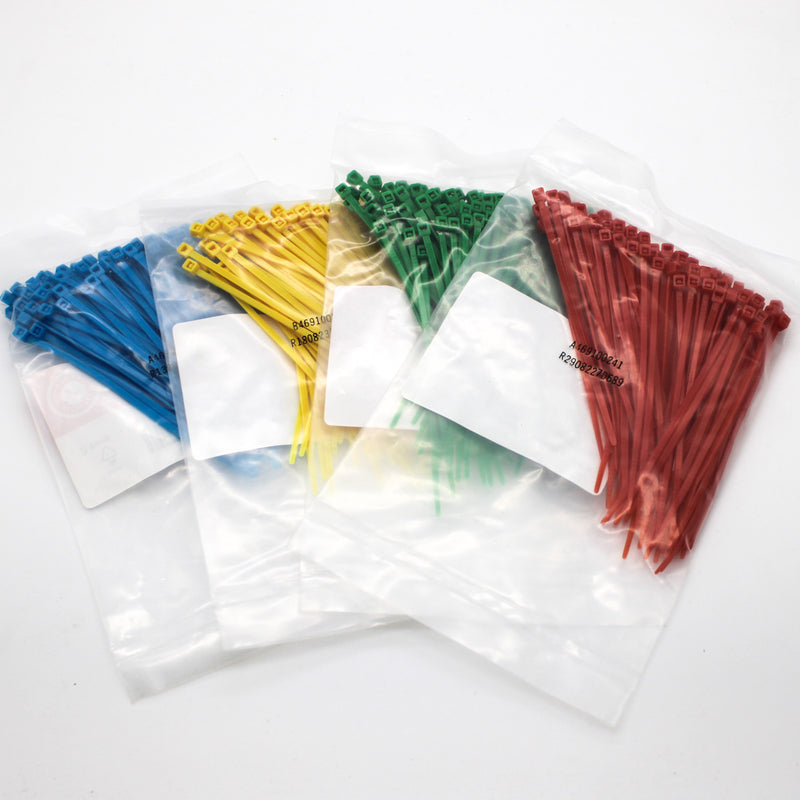 400 Pack of Multicolor Nylon 100mm x 2.5mm Non-Releasable Cable Ties 201-3591