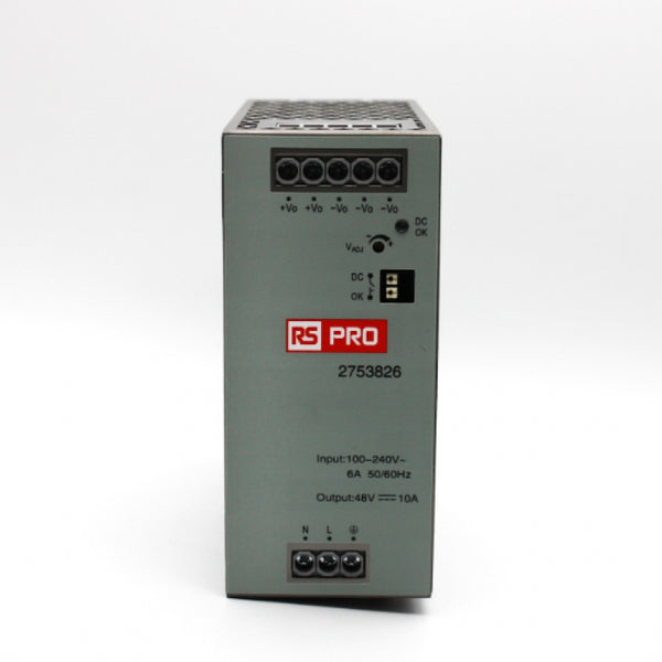 RS Pro 480W 48VDC 10A DIN-Rail Power Supply 2753826