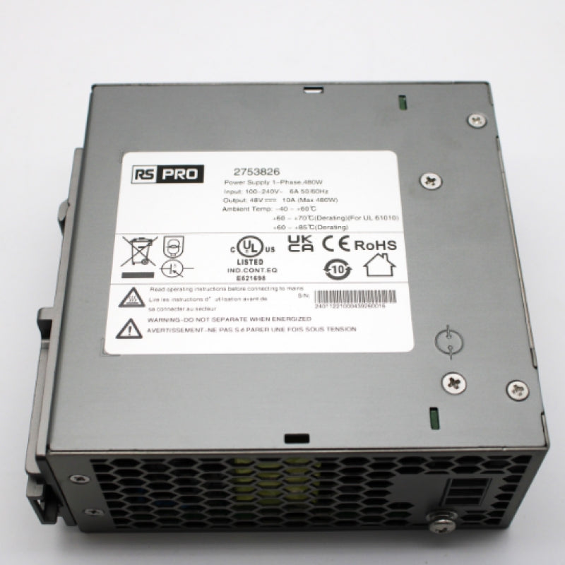 RS Pro 480W 48VDC 10A DIN-Rail Power Supply 2753826