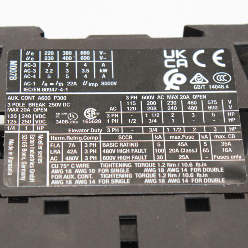 Eaton - Cutler Hammer XTAR007B21AD004 3Pole 110VAC DOL Reversing Starter