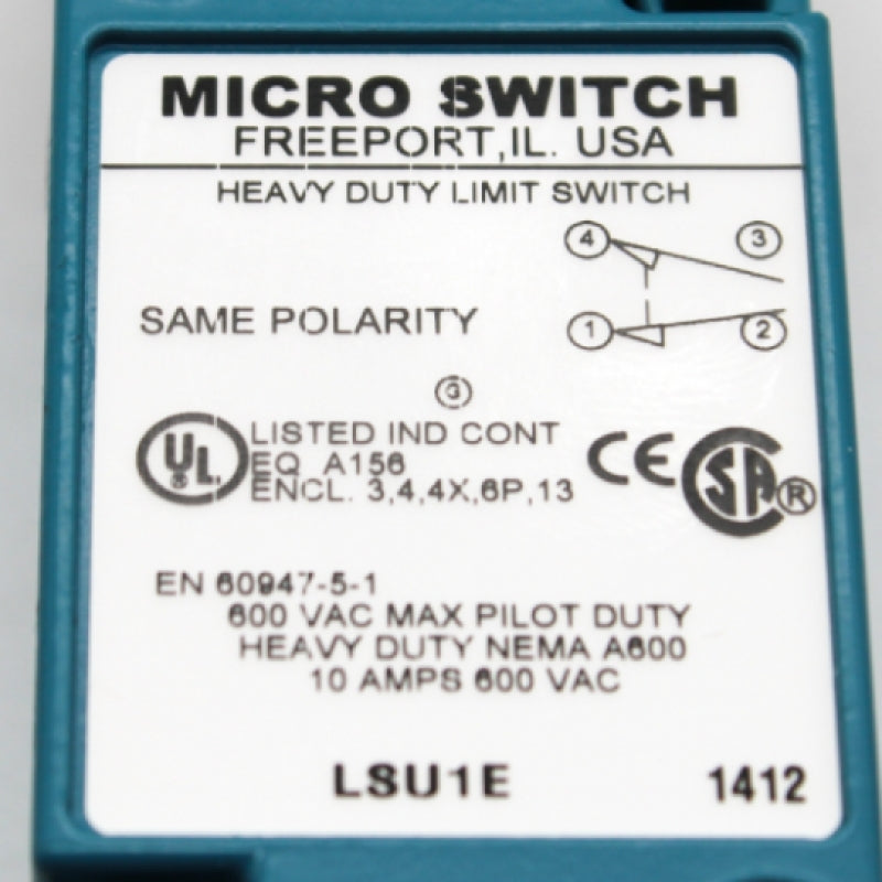 Honeywell LSU1E 10A 24VDC SPDT Side Rotary Conduit Screw Limit Switch.