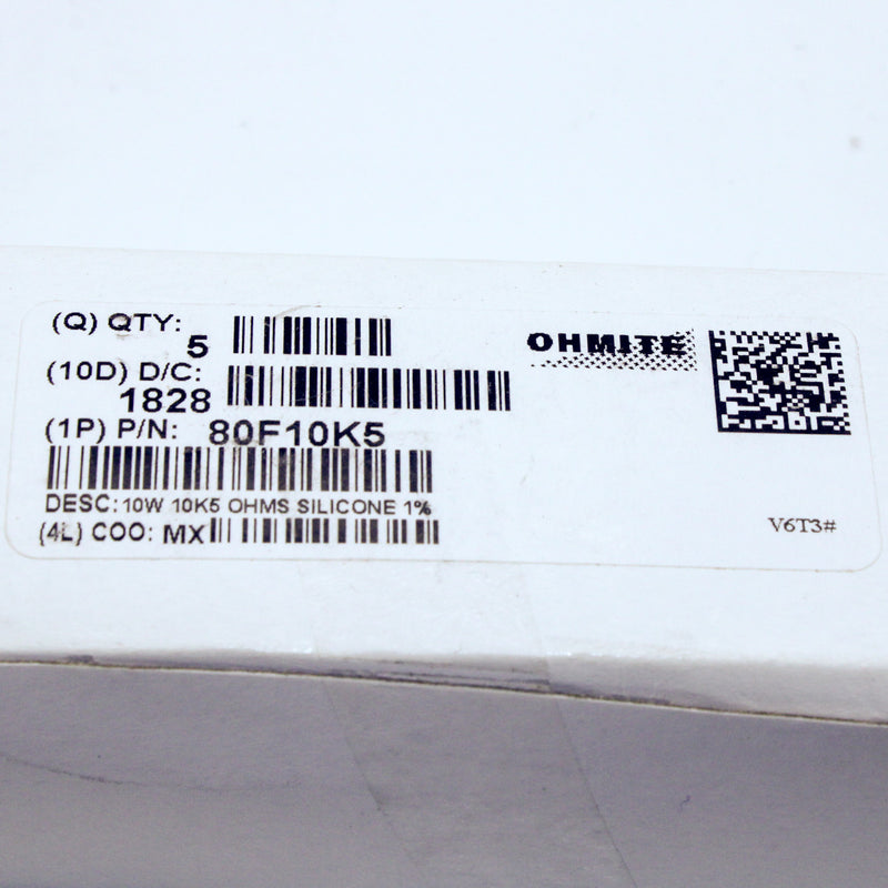 5 Pack Ohmite 80F10K5 10.5K 10W 1 Percent Axial Wirewound Resistors