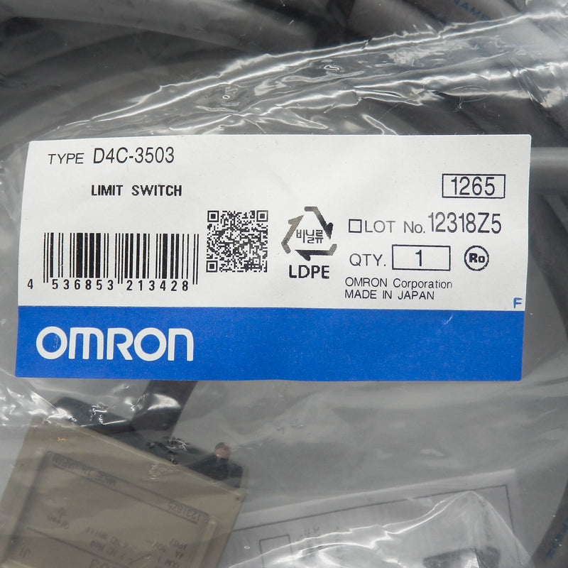 Omron D4C-3503 30VDC 4A Cross Roller Plunger Head Limit Switch