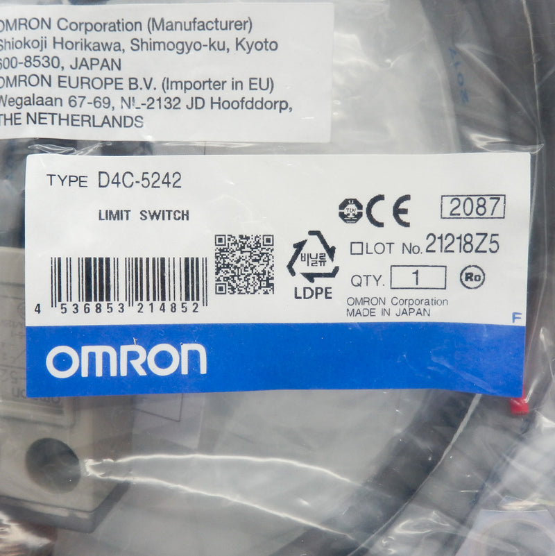 Omron D4C-5242 On-Mom 100mA 125VAC SPDT Compact Limit Switch