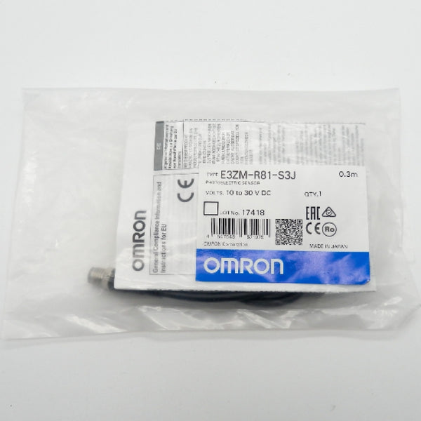Omron E3ZM-R81-S3J 0.3M 1ms PNP Red Single-Turn Photoelectric Sensor