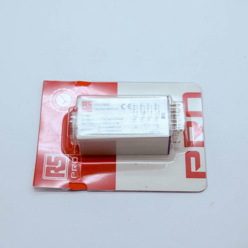 RS Pro 179-2966 110V 4-Contact 4PDT Plug In Time Delay Relay