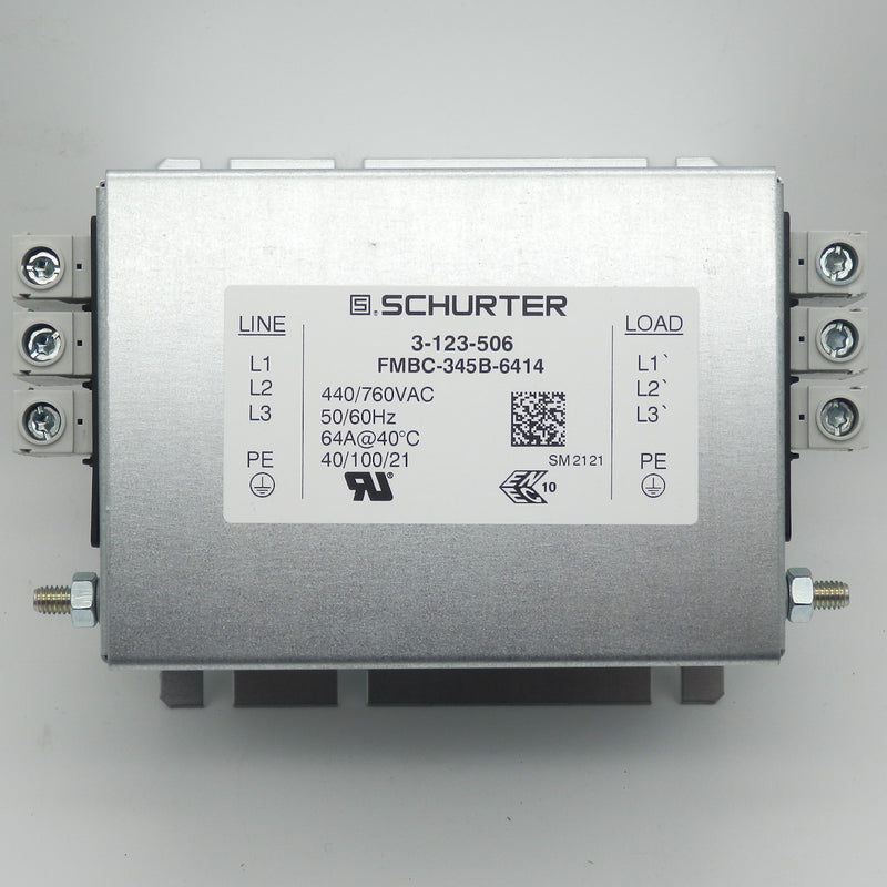 Schurter 3-123-506 3PH 2ST 64A 760VAC LL EMC Filter