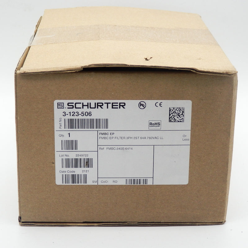 Schurter 3-123-506 3PH 2ST 64A 760VAC LL EMC Filter