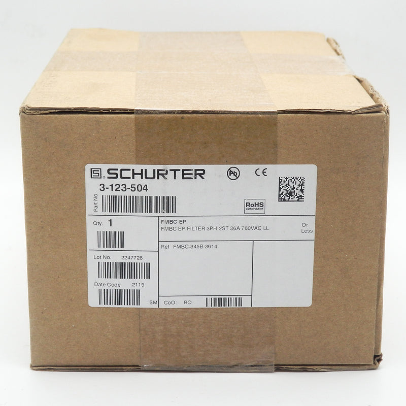 Schurter 3-123-504 3PH 2ST 36A 760VAC LL EMC Filter