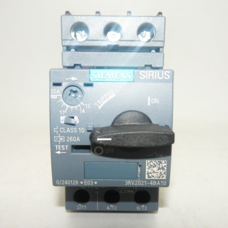 Siemens 3RV20214BA10 20A Circuit Breaker for Motor Protection