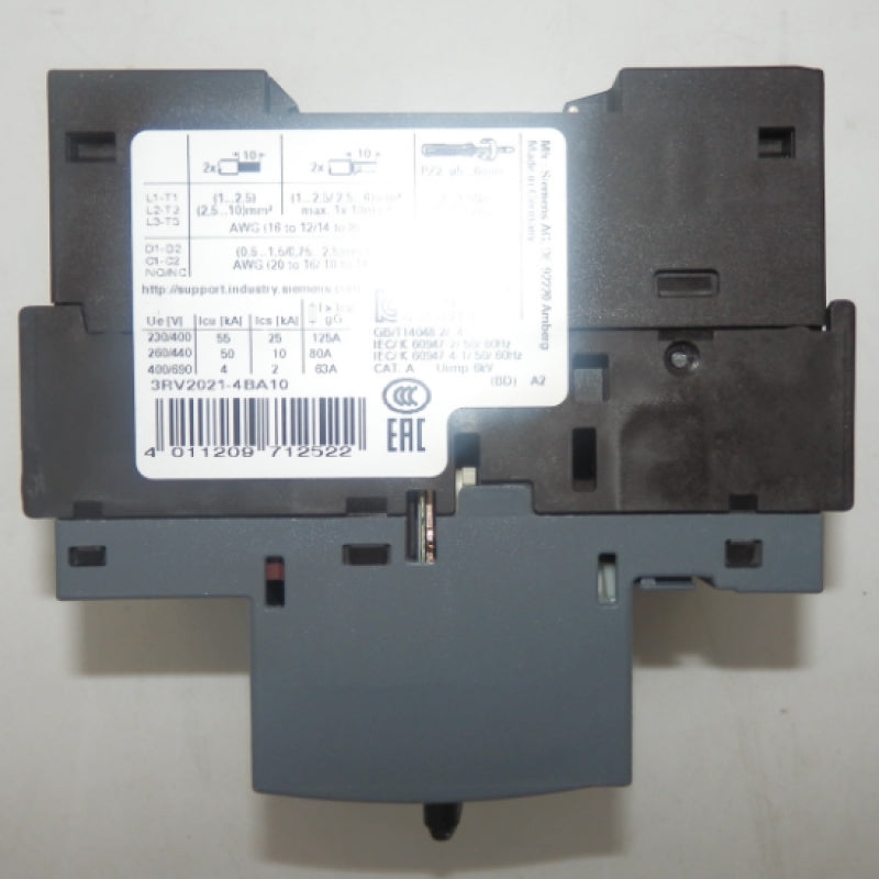 Siemens 3RV20214BA10 20A Circuit Breaker for Motor Protection