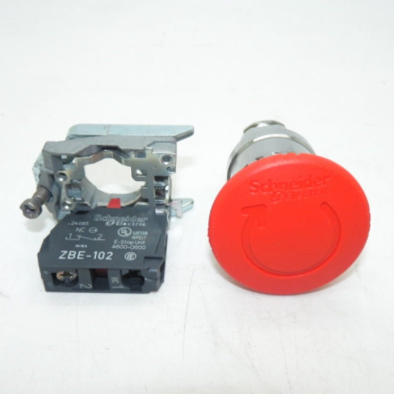 Schneider Electric XB4BS8442 Harmony XB4 Series Red E-Stop Button