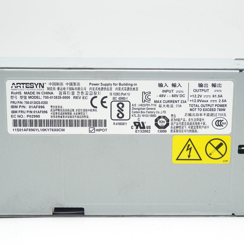 IBM 01AF896 Artesyn 700-013825-0000 750W DC Power Supply