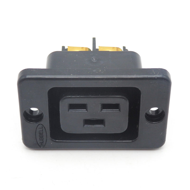 Hubbell H320RRT IEC 320 2-Pole 3-Wire 250V 16A Heavy Duty Panel Mount Receptacle
