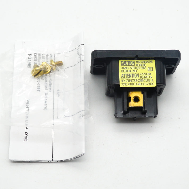 Hubbell H320RRT IEC 320 2-Pole 3-Wire 250V 16A Heavy Duty Panel Mount Receptacle