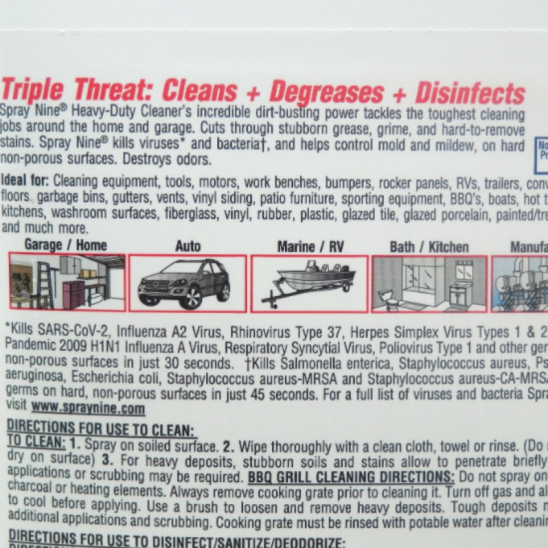 Spay Nine 26801 1Gal Degreaser & Disinfectant Heavy-Duty Cleaner