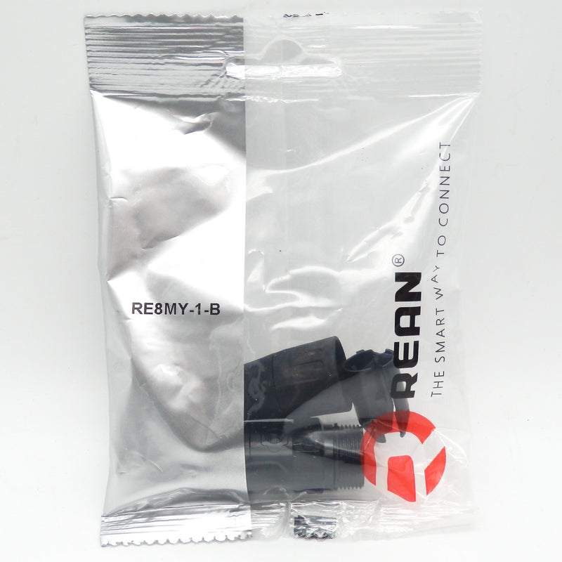 Rean RE8MY-1-B Straight RJ45 Cable Connector Carrier