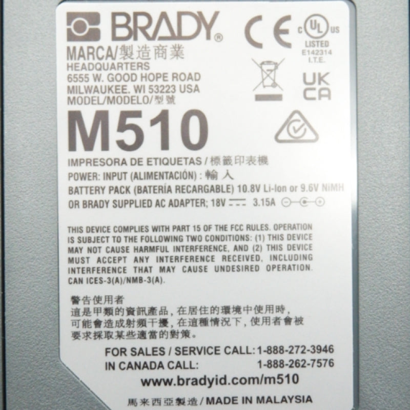 Brady M510 Portable Industrial Label Printer Kit with Carrying Case