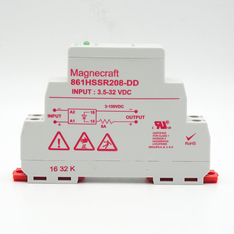 Schneider Electric Magnecraft 861HSSR208-DD SPST-NO 8A 3-150V Solid State Relay