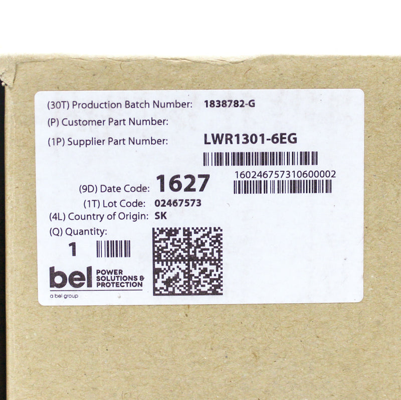 Bel Power Solutions LWR1301-6EG 12.35V 125W AC/DC DIN Rail Power Supply