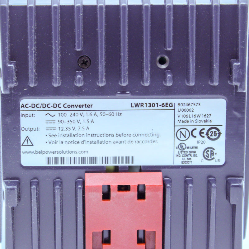 Bel Power Solutions LWR1301-6EG 12.35V 125W AC/DC DIN Rail Power Supply