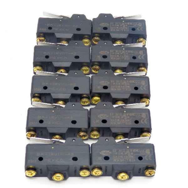 10 Pack of Honeywell BA-1RV111-A2 20A 250VAC SPDT Snap Action Micro Switch