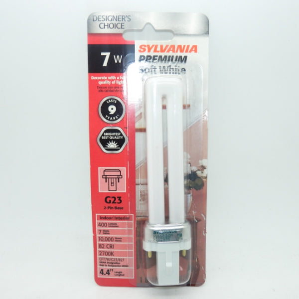 Sylvania 20478 CF7DS/827/ECO/BL/1 7W G23 2-Pin Base Premium Soft White Lamp