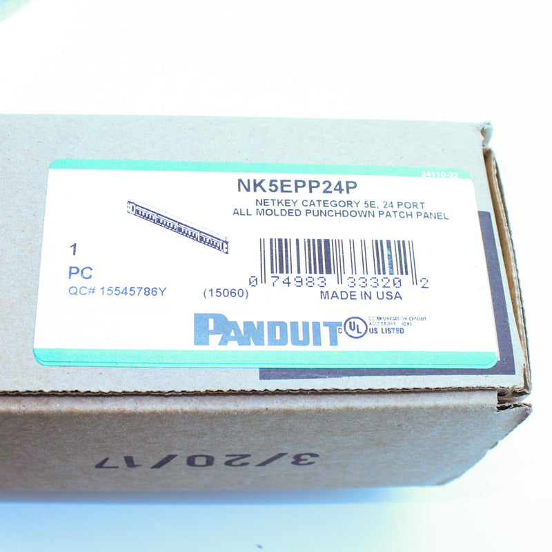 Panduit NK5EPP24P Punch Down Flat Molded Patch Panel 24-Port NetKey
