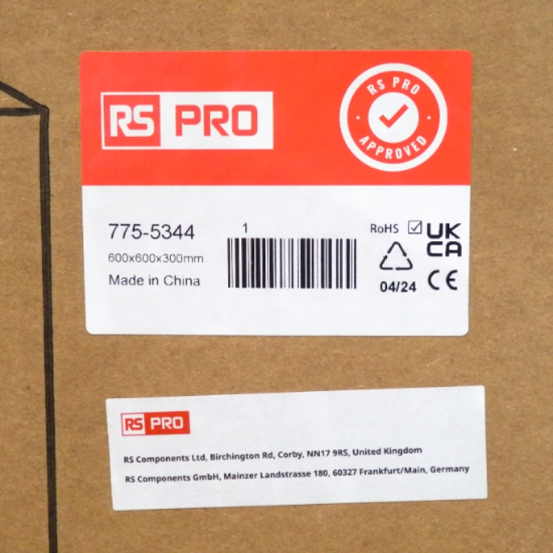 RS Pro 775-5344 600mm x 600mm x 300mm IP66 Steel Wall Box Enclosure ST6 630