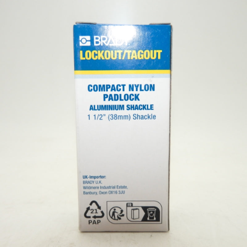 Brady 143150 Lockout/Tagout Series Black 1 1/2" Compact Nylon Padlock