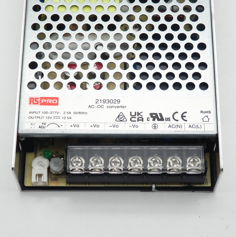 RS Pro 2193029 12VDC 2.5A 150W 1 Output Switching Power Supply