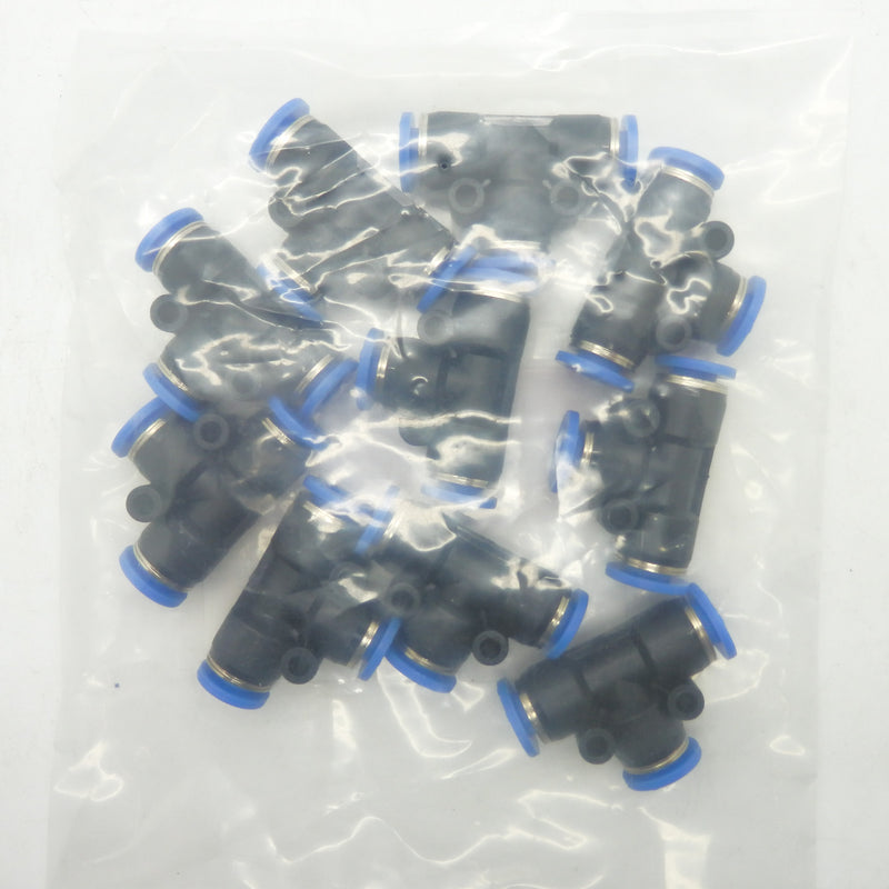 Pack of 10 RS Pro 9160909 1/4" Tube-to-Tube Pneumatic Tee Adapter