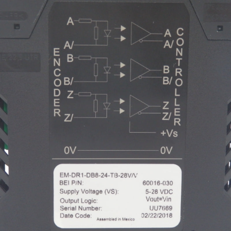 BEI Sensors EM-DR1-DB8-24-TB-28V/V 60016-030 Optical-Isolator Module