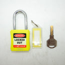 LOK008-L Yellow Safety Lockout Padlock with Key