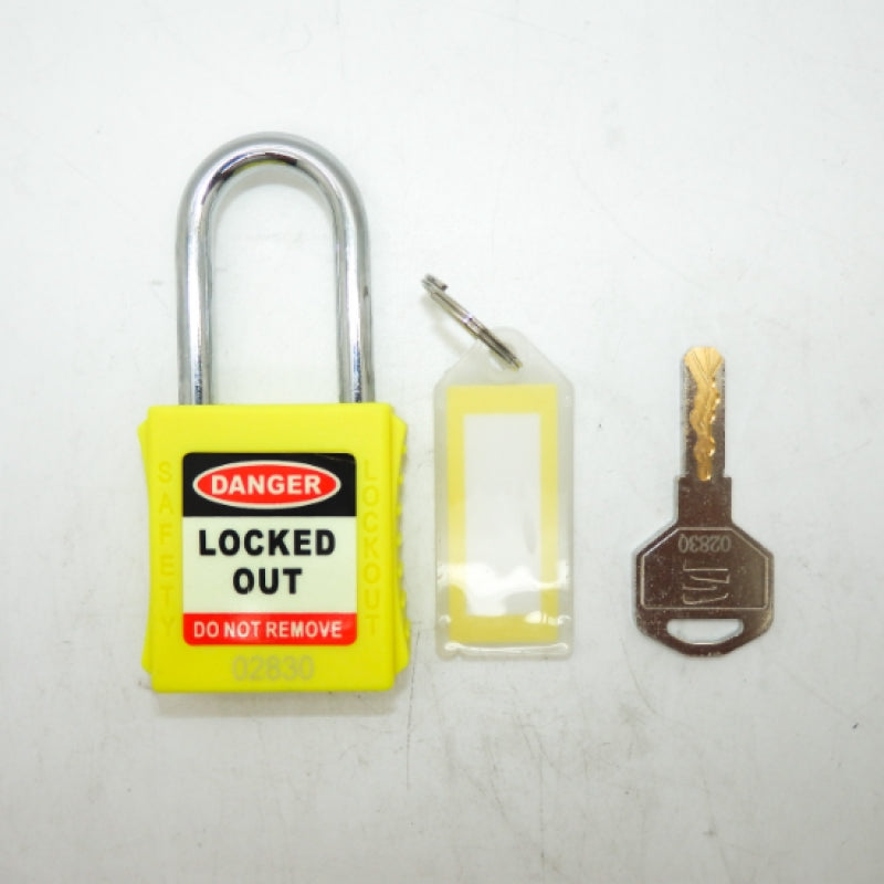 LOK008-L Yellow Safety Lockout Padlock with Key