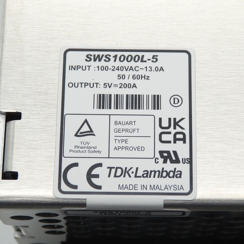 TDK-Lambda SWS1000L-5 1000W 200A 5VDC Enclosed Medical AC-DC Power Supply