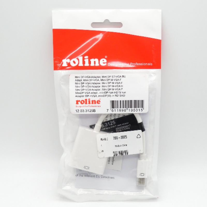 Roline 12.03.3125B 100mm Male Mini Displayport to Female VGA Cable
