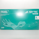 Pack of 100 Skytec Teal Small Single-Use Nitrile Gloves