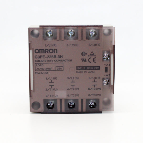 Omron Automation G3PE-225B-3H DC12-24 3PST-NO Screw DIN Rail Solid State Relay