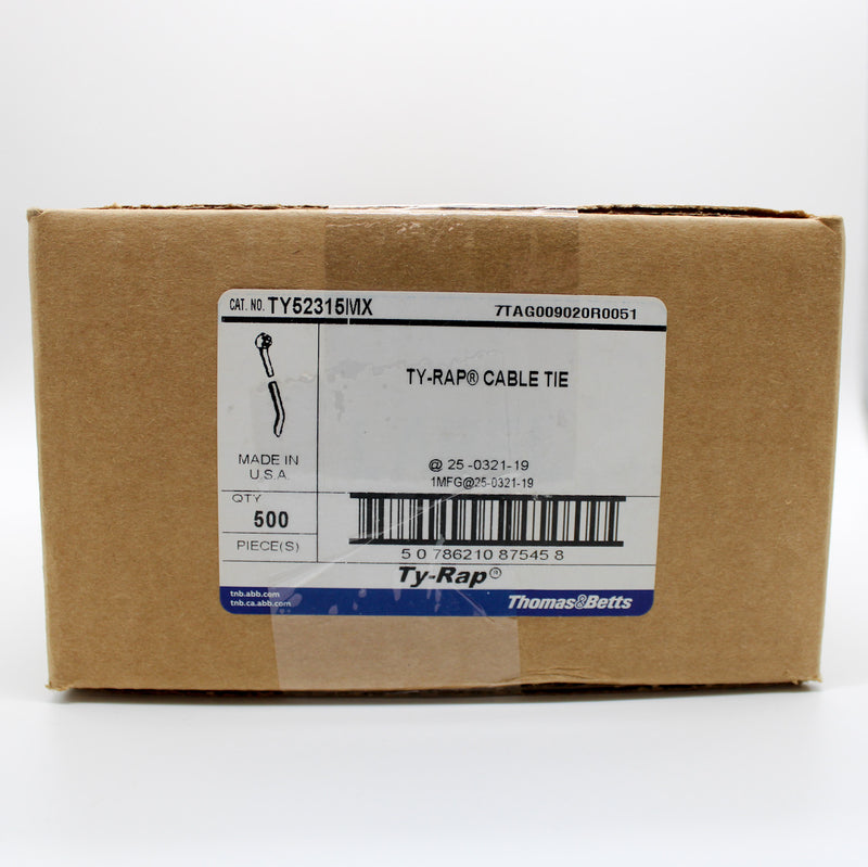 500 Pack Thomas & Betts TY52315MX Ty-Rap Nylon UV Resistant 7" Cable Tie