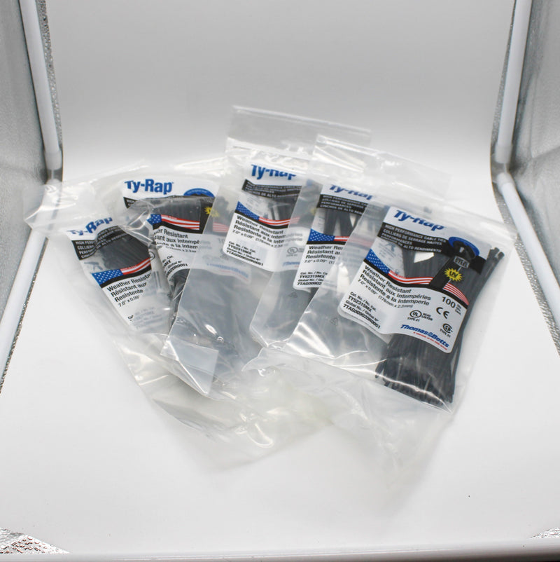 500 Pack Thomas & Betts TY52315MX Ty-Rap Nylon UV Resistant 7" Cable Tie