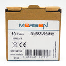 10 Pack of Mersen BNS55V20M32 X1019219 250VDC 550VAC 20A Offset Tag Fuses